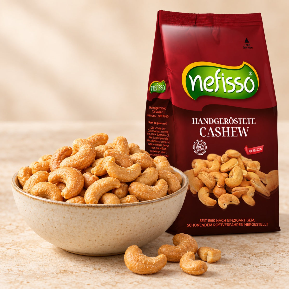Nefisso Cashews geröstet & gesalzen 60g
